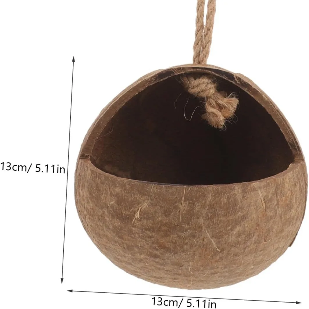 Natural Coconut Shell Bird's Nest Parrot's Nest Parrot's Breeding Swing Hammock Hanging Ring Parrot Toy Suspension Bridge