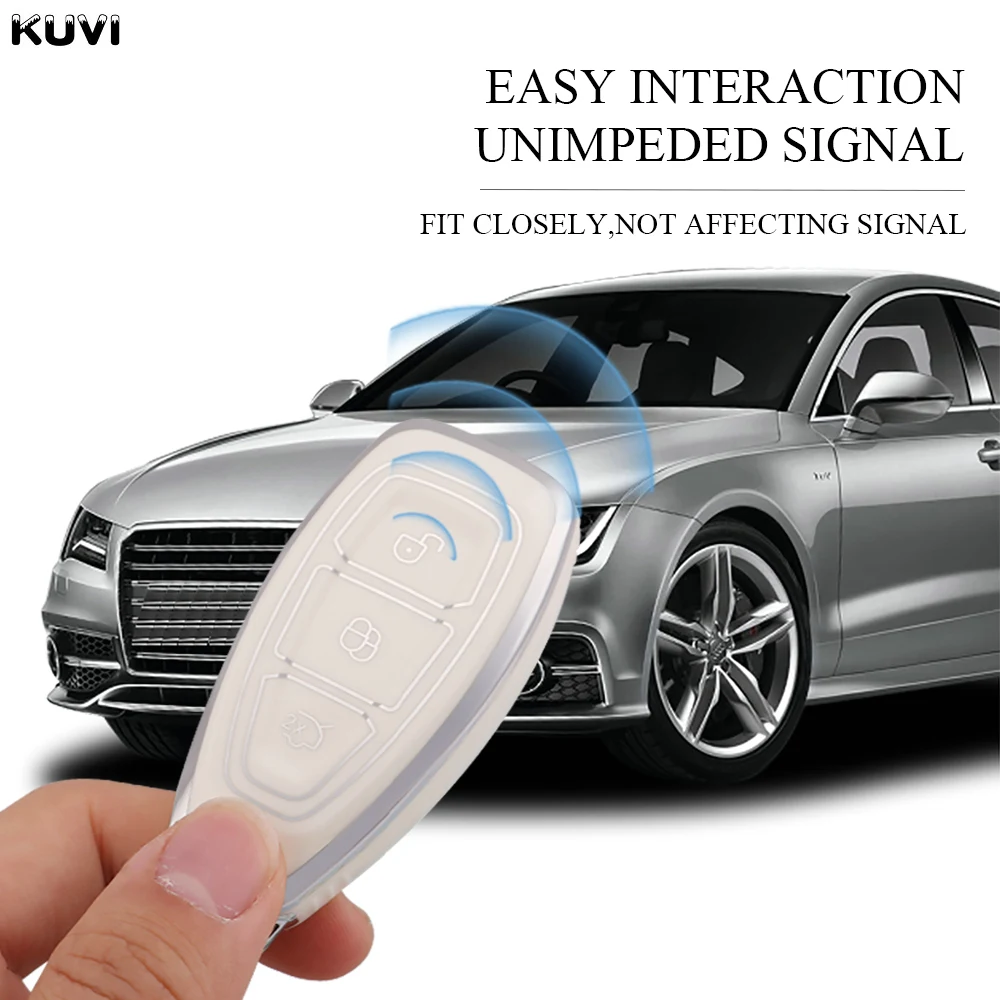 Key Case Cover TPU Car Remote Smart Key Case Cover Shell Fob For Ford Focus 3 4 ST Mondeo MK3 MK4 Fiesta Fusion Kuga 2013 2014 2015