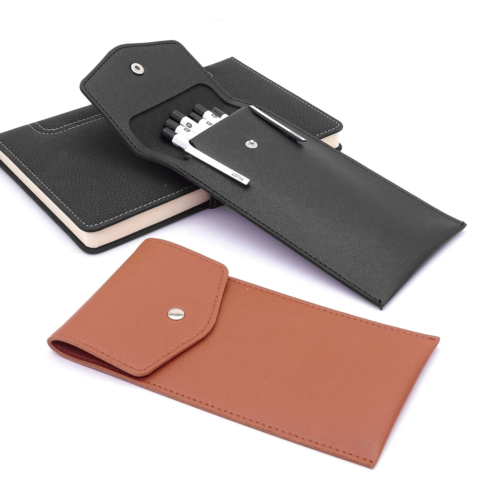 Premium PU Leather Pen Case - Elegant Signature Pen Holder & Leak-Proof Storage Bag