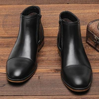 7-13 Men's  Leather Boots，Casual Side-zipped Boots For Outdoor 2023 Fashion Men Boots#KD861
