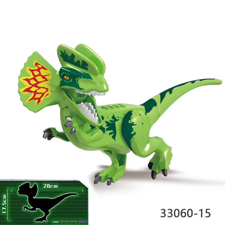 1Pc Big Jurassic Dinosaur Mini T-Rex Carnotaurus Baryonyx Stygimoloch Velociraptor Ankylosaurus Building Brick Toy For Children 4