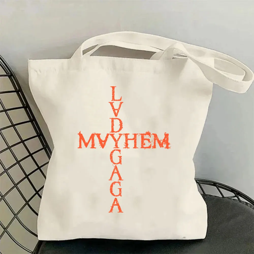 Lady Gaga Mayhem Tour 2025 Hip-Hop Style Canvas Shopper Tote Bag