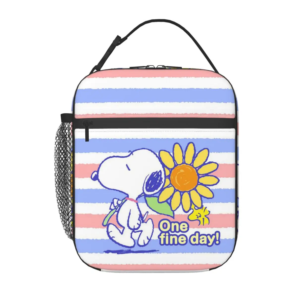 thumbnail image 1 of Bolsa de almuerzo con aislamiento térmico personalizada con diseño de Charlie Brown y hojas rastrilladas, lonchera reutilizable para mujeres, bolsas de mano para guardar alimentos para niños, 1 of 5