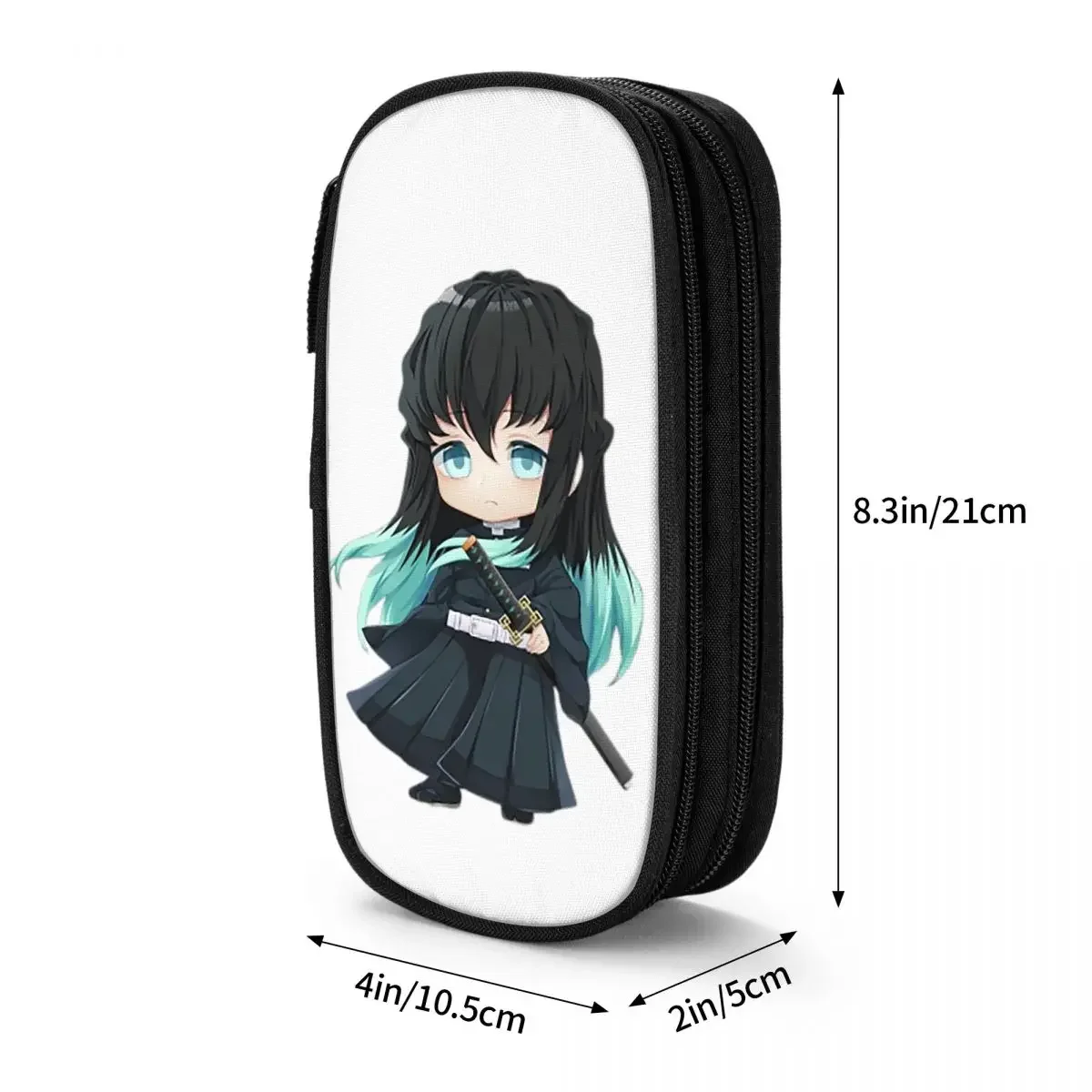 Chibi Mist Pillar Muichiro Tokito Pencil Cases Large Storage Pen Bags Pen Box Pencil Pouch For Boys Girls Students Stationery