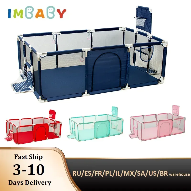 IMBABY Playpen For Children Multiple Styles Baby Pool Balls Bed Fence Kids Indoor Basketball And Football Play Yard baby playpen