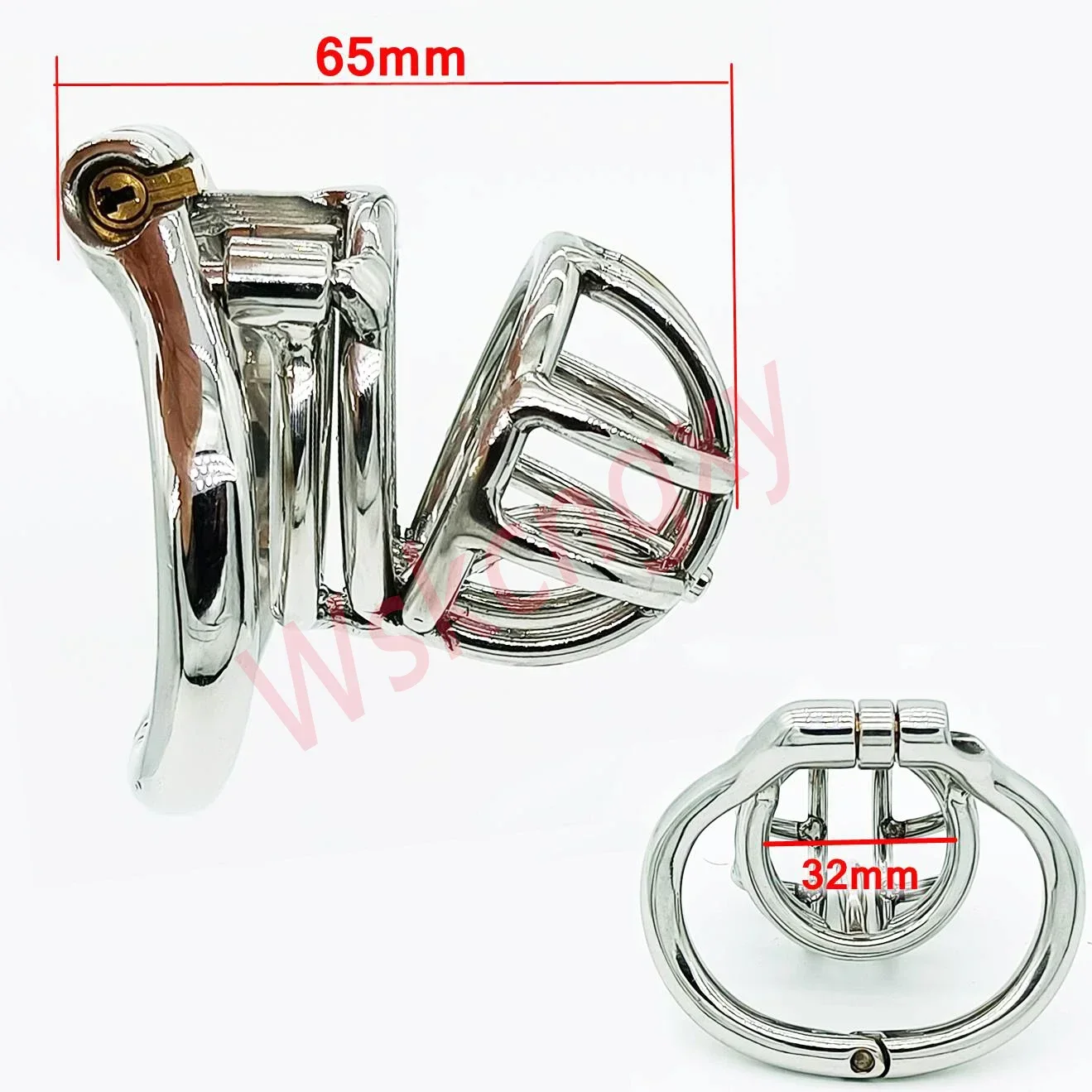 5MM PA Piercing Stainless Steel Chastity Cage Male Penis Lock Device Breathable Cock Ring Penis Fetish Restrain Sex Toys for Men