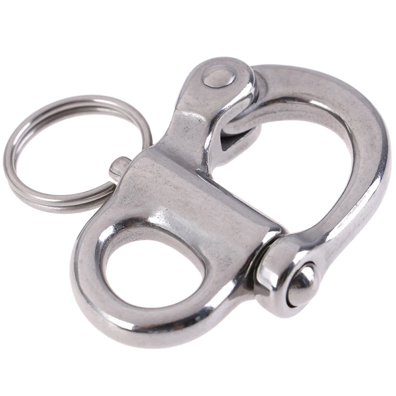 Stainless Steel 316 Rigging Sailing Fixed Bail Snap Shackle Fixed Eye Snap Hook Sailboat Sailing Boat Yacht Outdoor Living