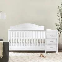 4-in-1 Convertible Crib and Changer Combo in White 2