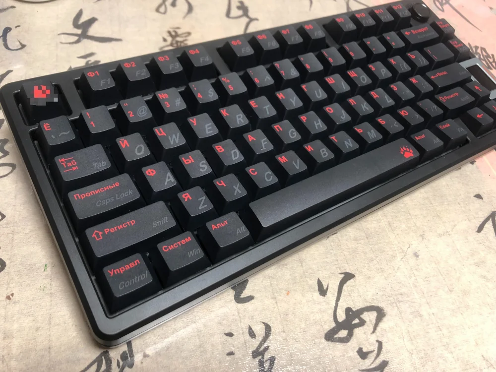 Gmk-custom Keycaps Teclado Mecânico Perfil Cereja Pbt Dye-subbed Preto Vermelho Preto Vermelho Perfil Cereja Conjunto