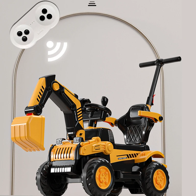 Children's Electric Excavator Construction Vehicle Remote Control Car Excavator Toy with Light and Music For 1-6 years old