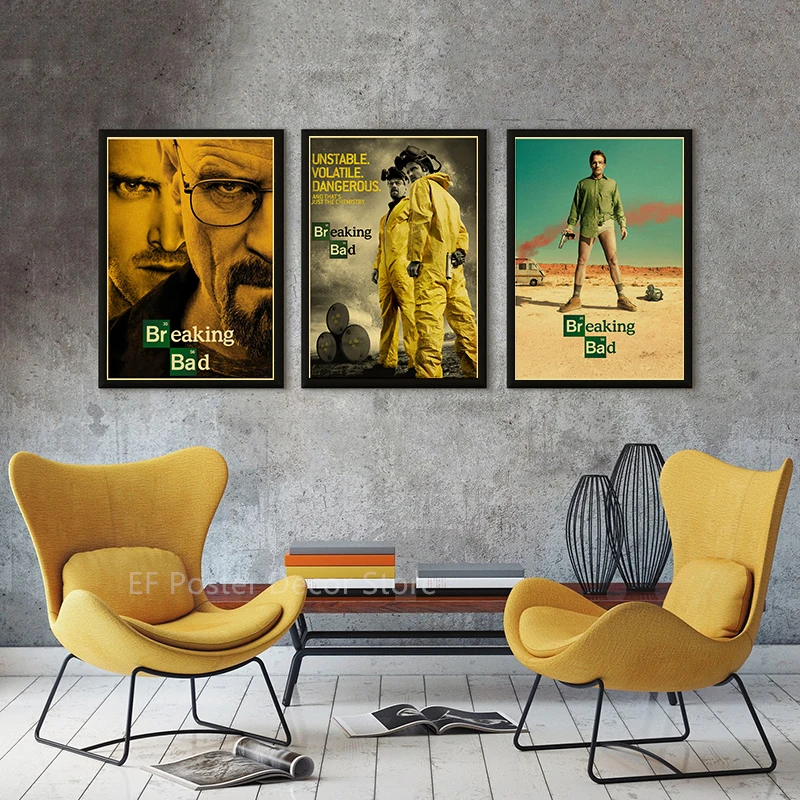 TV Breaking Bad Poster Aesthetic Prints Vintage Home Room Art Wall Decor Picture Walter Retro Painting