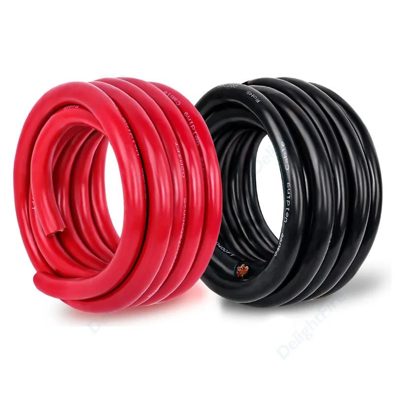 50mm2 Heat-Resistant Silicone Wire Red Black Heavy Cable 1/0 AWG Electrical Wire For Automotive Battery Solar Marine Generator