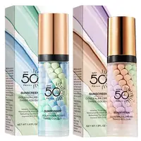 3color Sunscreen Isolation Cream Anti-UV Moisturizing Makeup Primer Face Contour Concealer Base Cream Brighten Even Skin Color 1