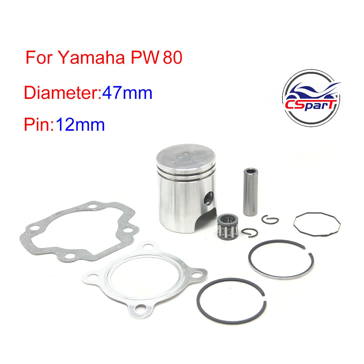 PW80 47MM 12MM Piston Ring Kit For Yamaha PY80 LC80PY JS80PY CY80 V80