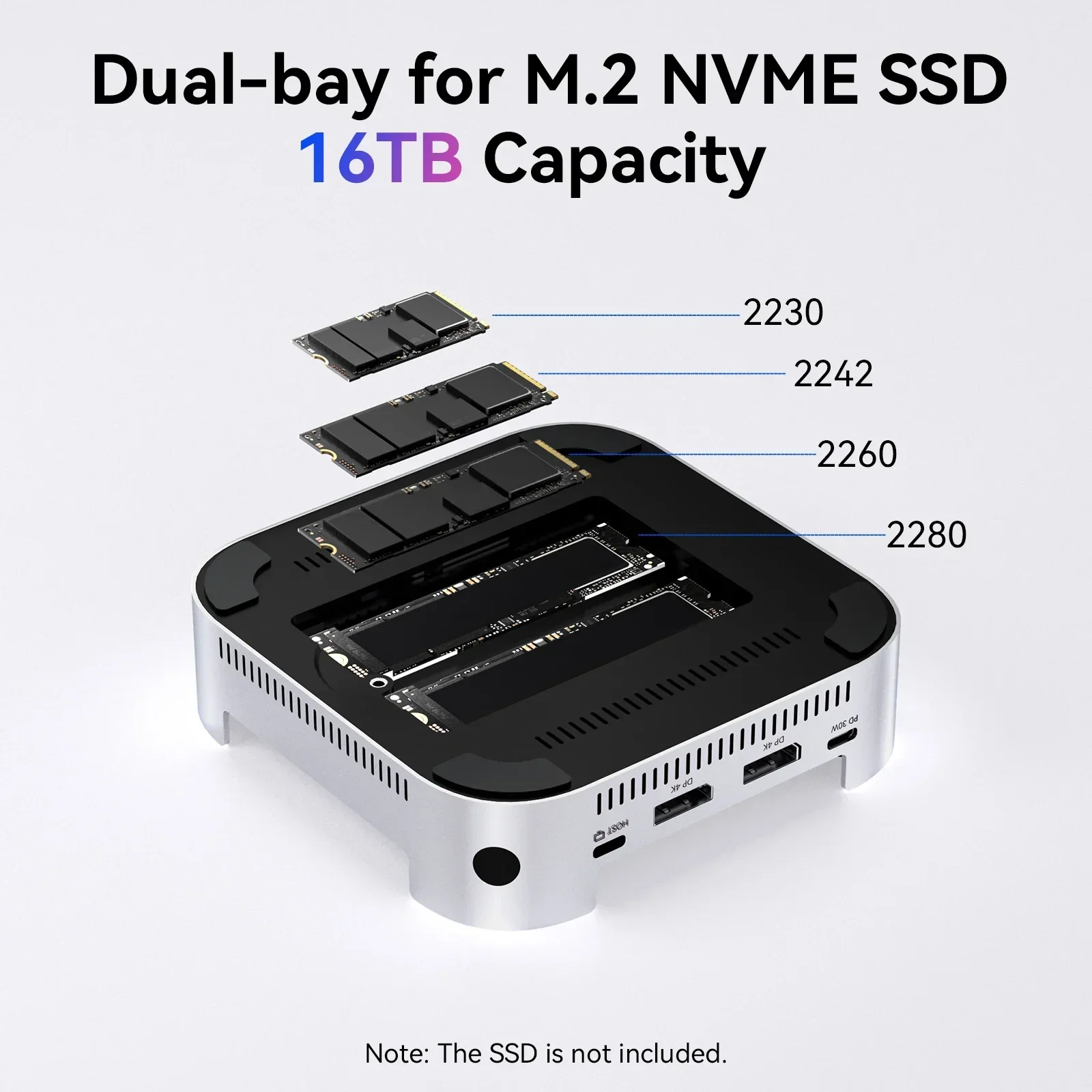 Acasis Mac Miniドッキングステーション USB-C 40Gbps - DP 4K/144HZ
