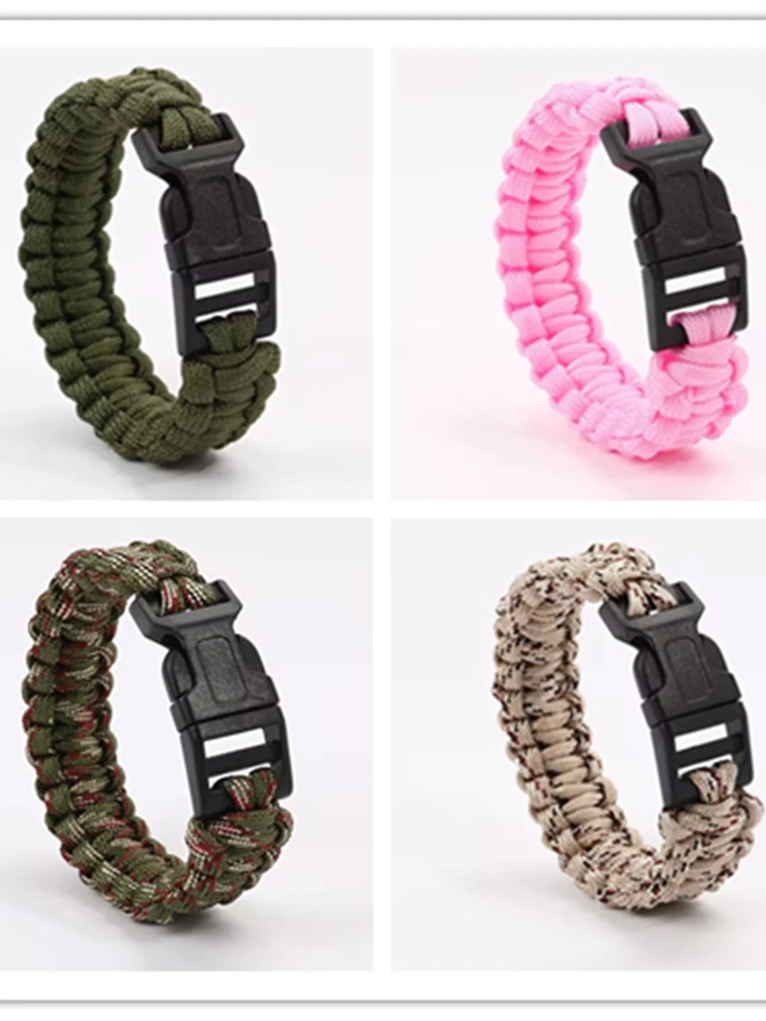 수제 7코어 4mm 파라코드 팔찌 아웃도어 생존 팔찌 단색 기념 선물 캠핑 여행용품
