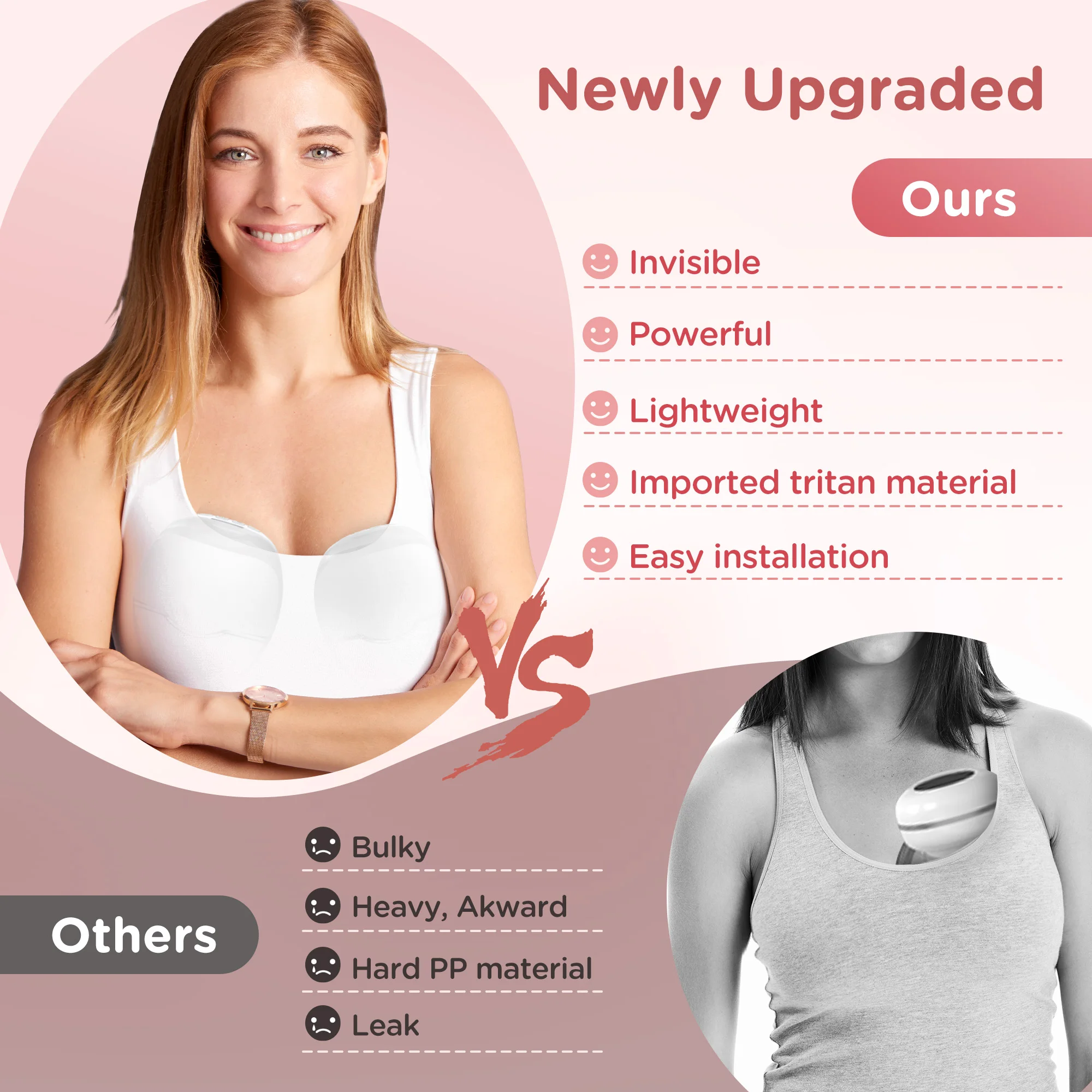 Hands Free Breast Pump Electric Wearable Breast Pump 3 Modes & 12 Levels Portable Wireless Breast Pump Low Noise Breastfeeding 3