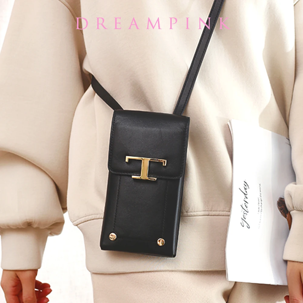 Women Small Cellphone Bag Crossbody Purse Real Leather Multi Pocket Slim  Handbag