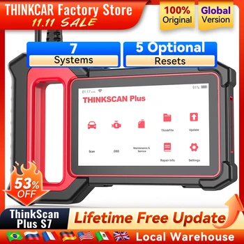 ThinkScan Plus S7/S6/S4 – OBD2 Diagnostic Scanner with 28 Reset Functions, Advanced Automotive Fault Code Reader and Full-System Auto Diagnosis