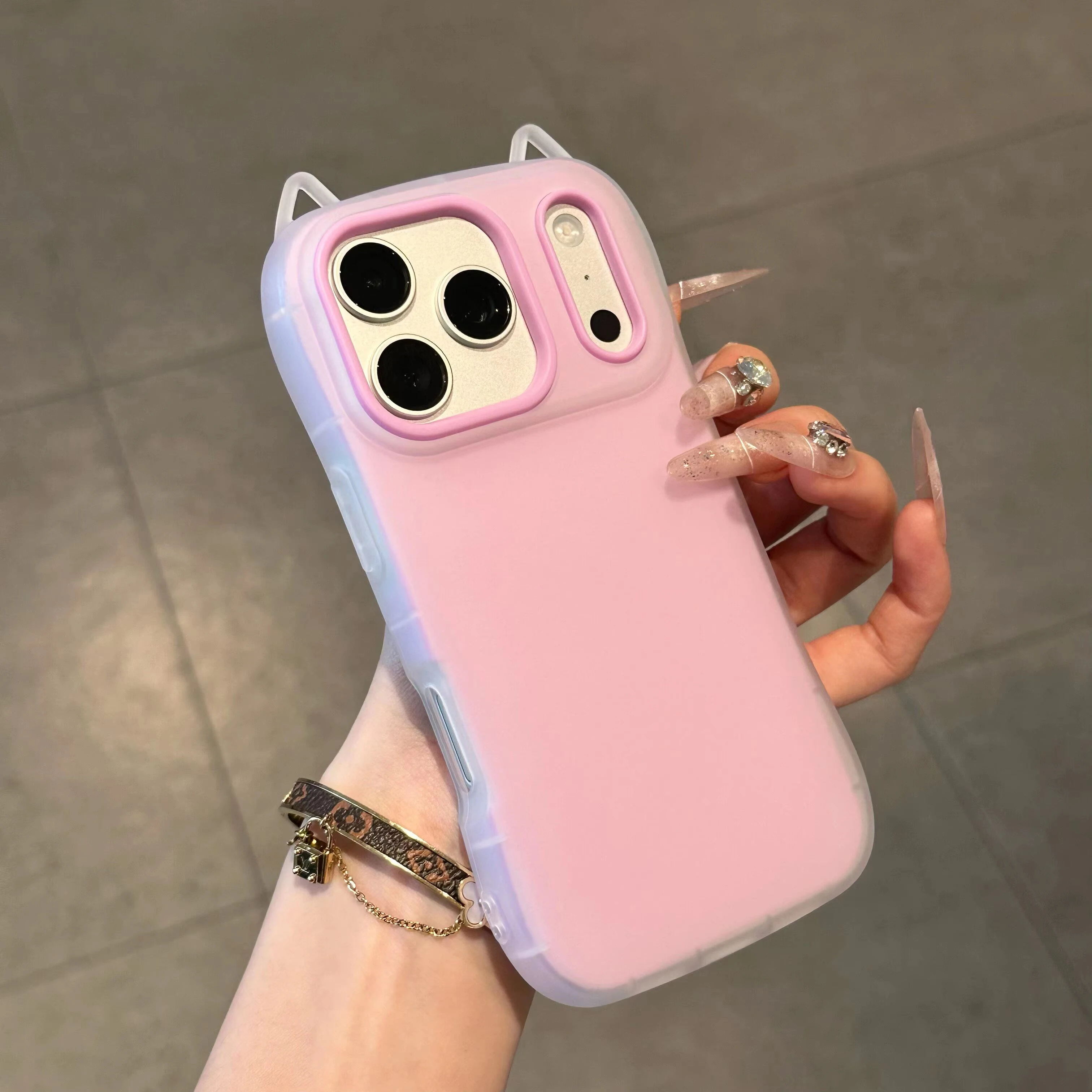 Candy Color 3D Cat Ear Silicone Phone Case - Soft, Protective, and Cute