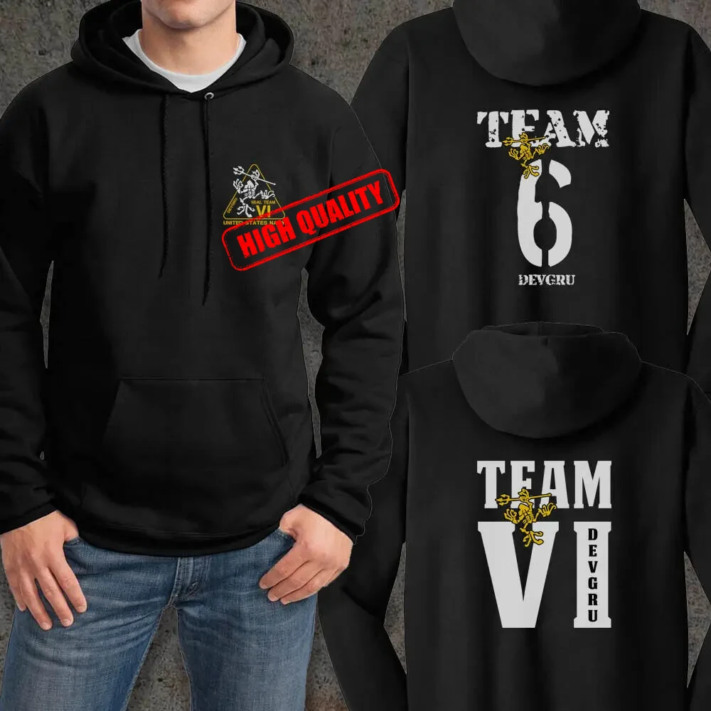 

Navy SEALs Devgru Seal Team Six Silver Squadron Pullover Hoodie New 100% Cotton Comfortable Casual Mens Military Streetwear