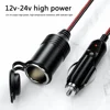 12V 24V 20A Socket Plug with Indicator Light Cigarette Lighter Female Power Extension Cable Car Male Female Extension Cable 4