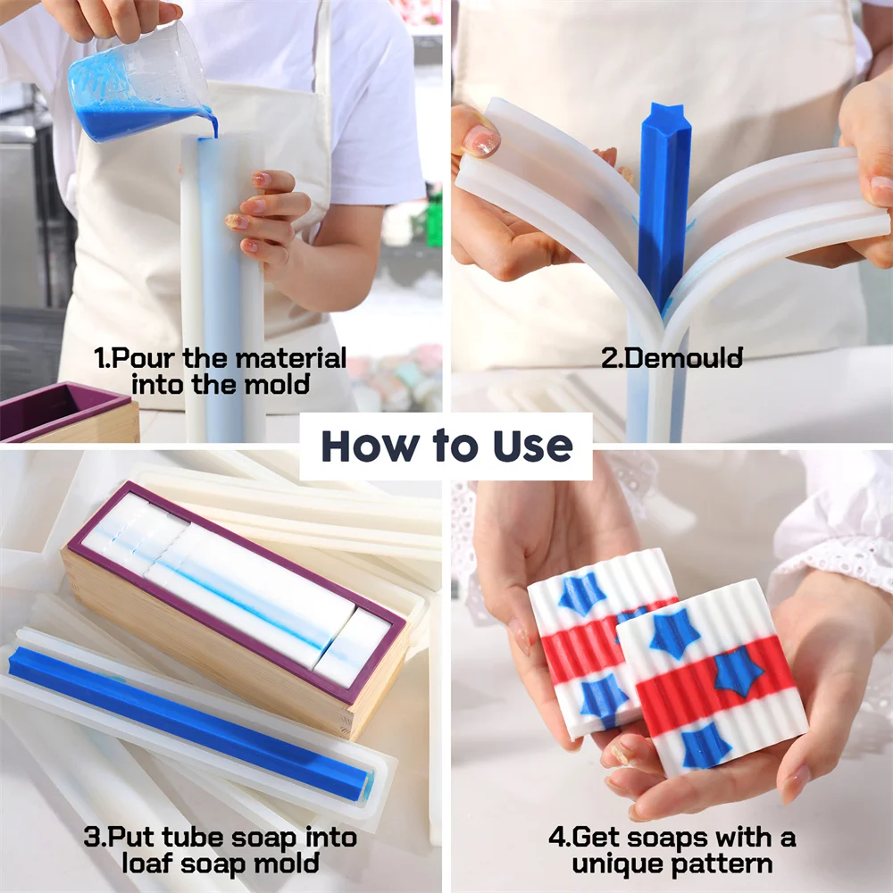 Various Shape Silicone Column Mold DIY Embed Soap Mold Handmade Tube Cake Candle Making Supplies