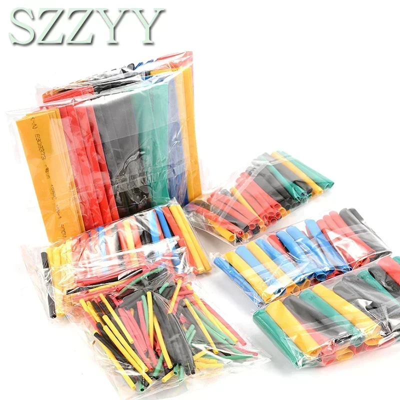 Heat Shrink Tubing 328Pcs 8 Sizes 5 Color Multi Color Polyolefin 2:1 Halogen-Free Heat Shrink Tubing Tube Assortment Sleeving Wrap Tubes