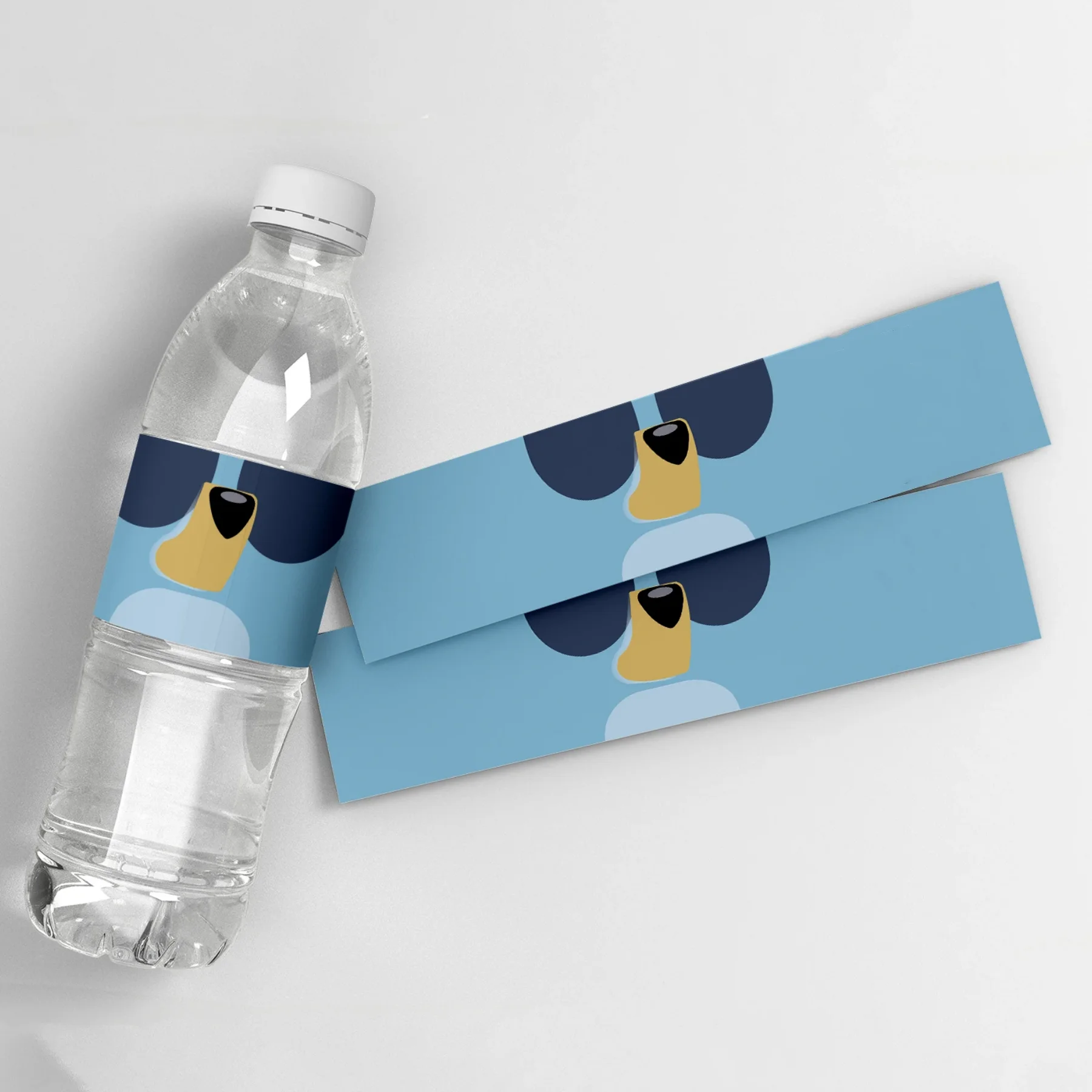 Party Decorations 20pcs/10pcs Blue Dog Water Bottle Packaging Label Birthday Label Sticker Personalized Birthday Party Decoration