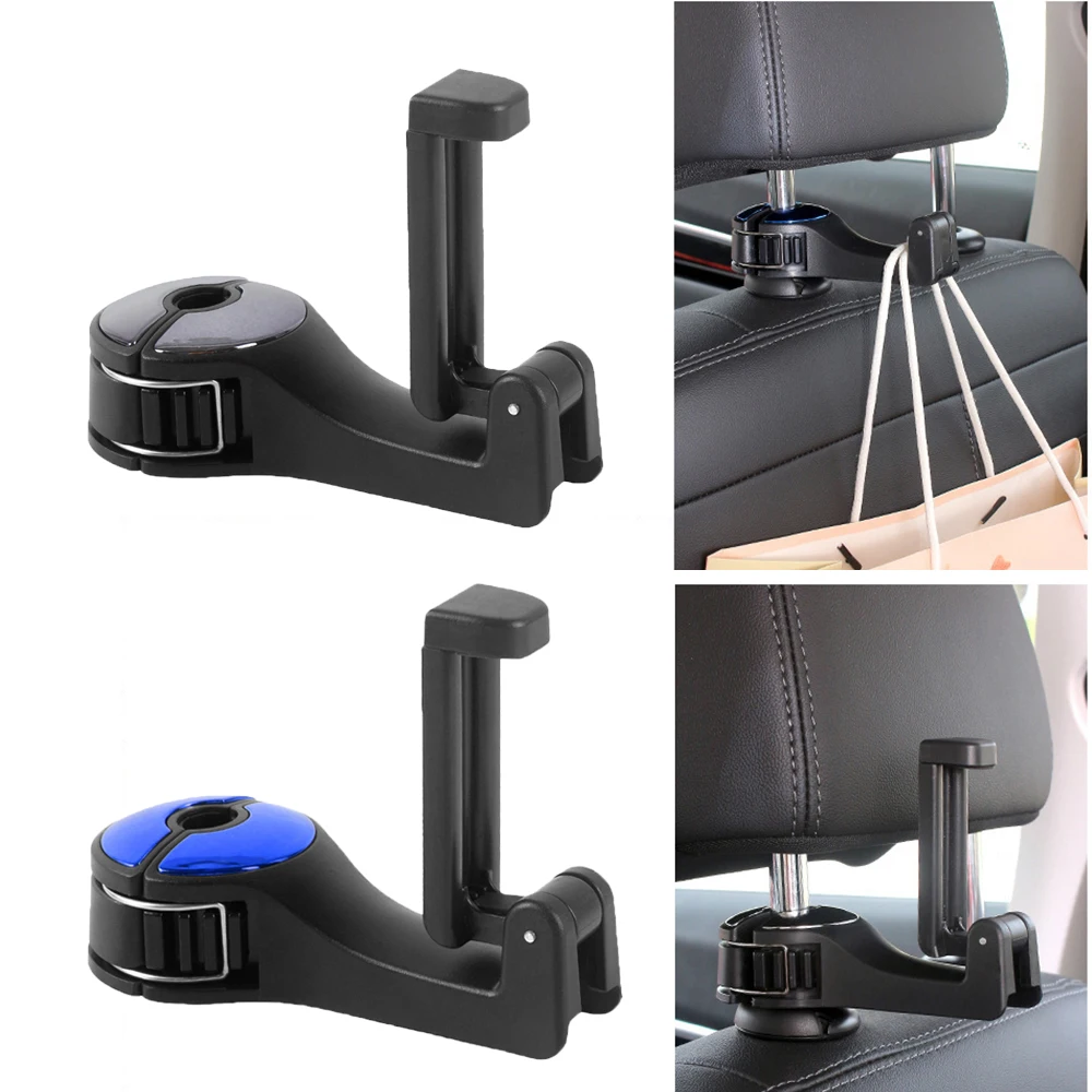Ganci poggiatesta del sedile posteriore 'auto, ganci per seggiolini per il poggiatesta,Gancio multiuso ad alto carico per seggiolino auto - Clip automatico per portabola per borsetta stabile per vesti