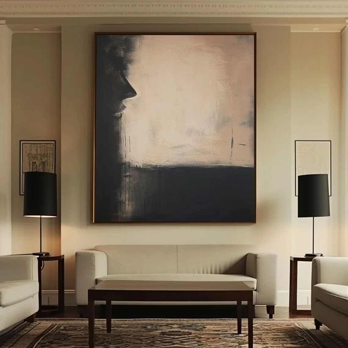 Wabi-Sabi Wall Art Black Beige Abstract Painting Medieval Black Beige Handmade Canvas Oil Painting Black Minimalist Wall Decor Wabi-Sabi Wall Art Black Beige Abstract Painting Medieval Black Beige Handmade Canvas Oil Painting Black Minimalist Wall Decor