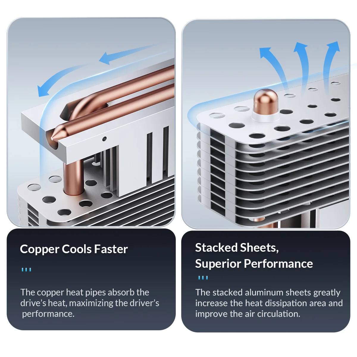 Orico Forte Dissipação de Calor M.2 Ssd 2280 Dissipador de Calor de Alumínio de Refrigeração Cobre Tubo de Calor Silicone Therma Almofadas com Ventilador de Refrigeração - Imagem 5
