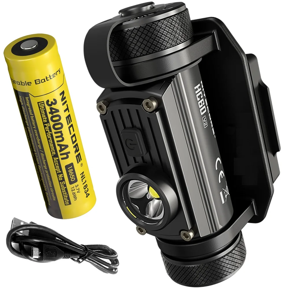 Nitecore HC65M Мощный тактический Helmetlight CREE XM-L2 1000 лм перезаряжаемый высокий налобный