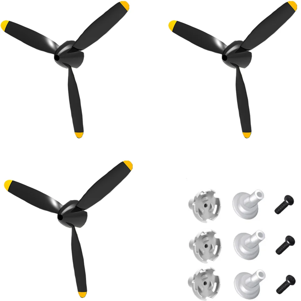 Lot Hélices Complètes Pour Avions RC Volantex V761 – Adaptateur Noir, Pour Trainstar, Super Cub, BF109…