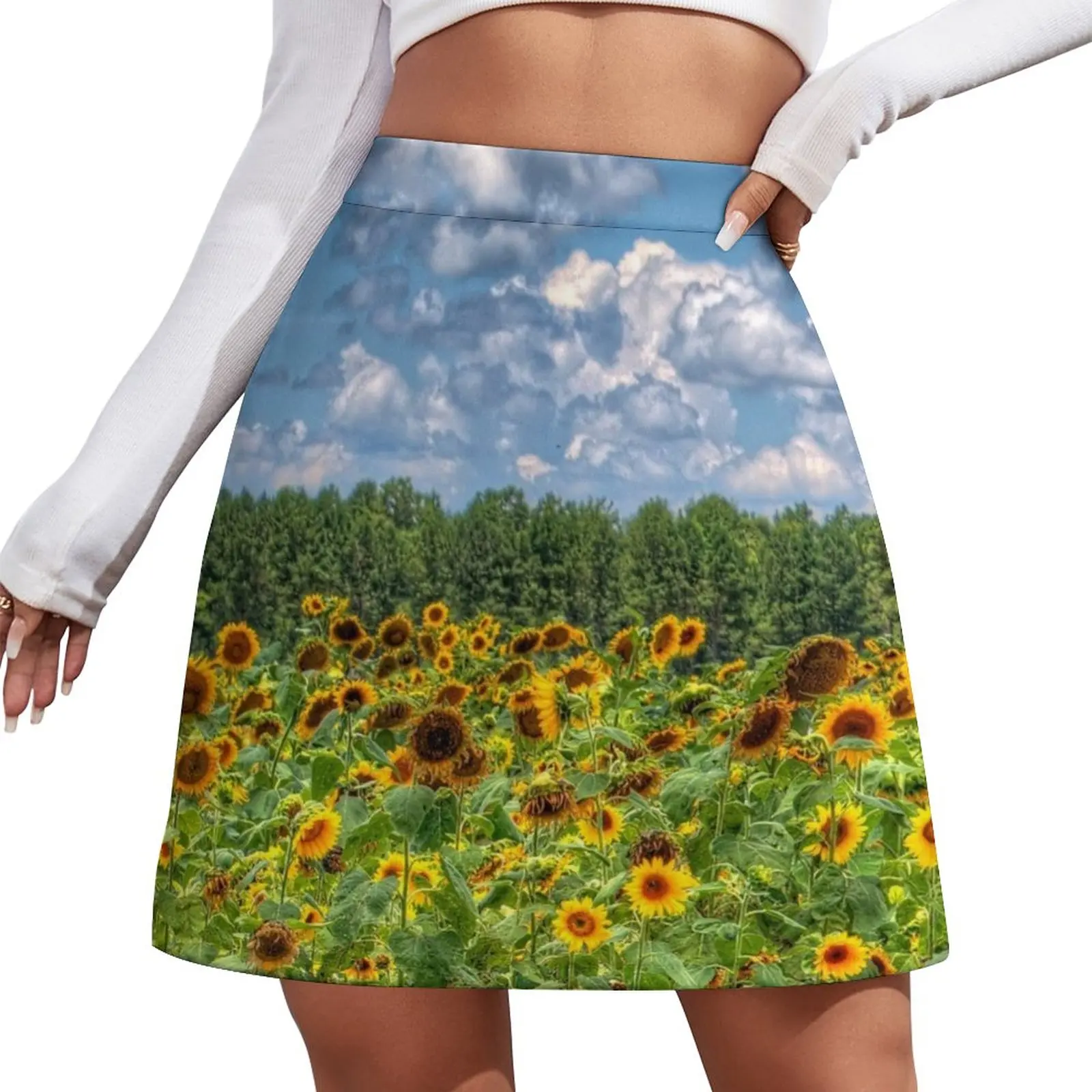 The Sunflower Field in South Carolina Mini Skirt women's skirts trend 2023 Miniskirt woman Woman skirt skirt women dc 15 24v diy music tesla coil kit 15w mini plasma speaker set electronic field wireless transmission music project parts