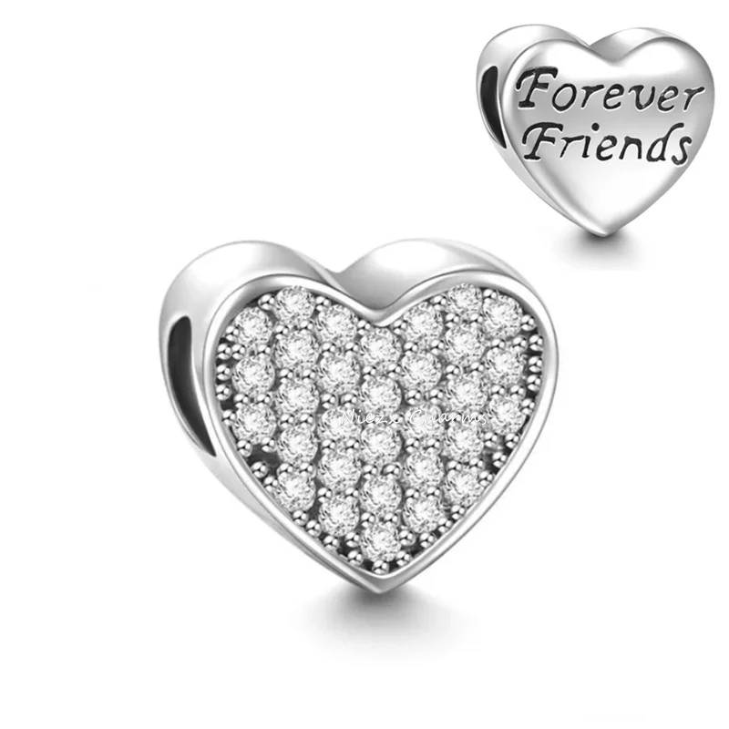 New 925 Sterling Silver Best Friend Soul Companion Dangle Charm Diy Fit Original Pendant Charm Bracelet Women Fashion Jewelry 4