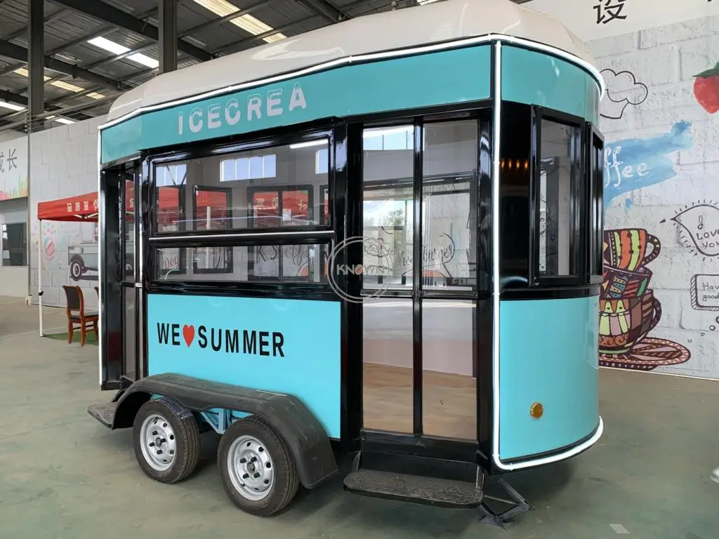 Mobile BBQ Ice Cream Food Truck Dining Car per i fornitori europei Hot Dog Fast Food Van Cart