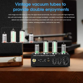 Nobsound T9 Mini 6E2 MM/MC Phono Stage Turntable Preamp HiFi Stereo Audio Vacuum Tube Preamplifier Dekstop Headphone Amp 5
