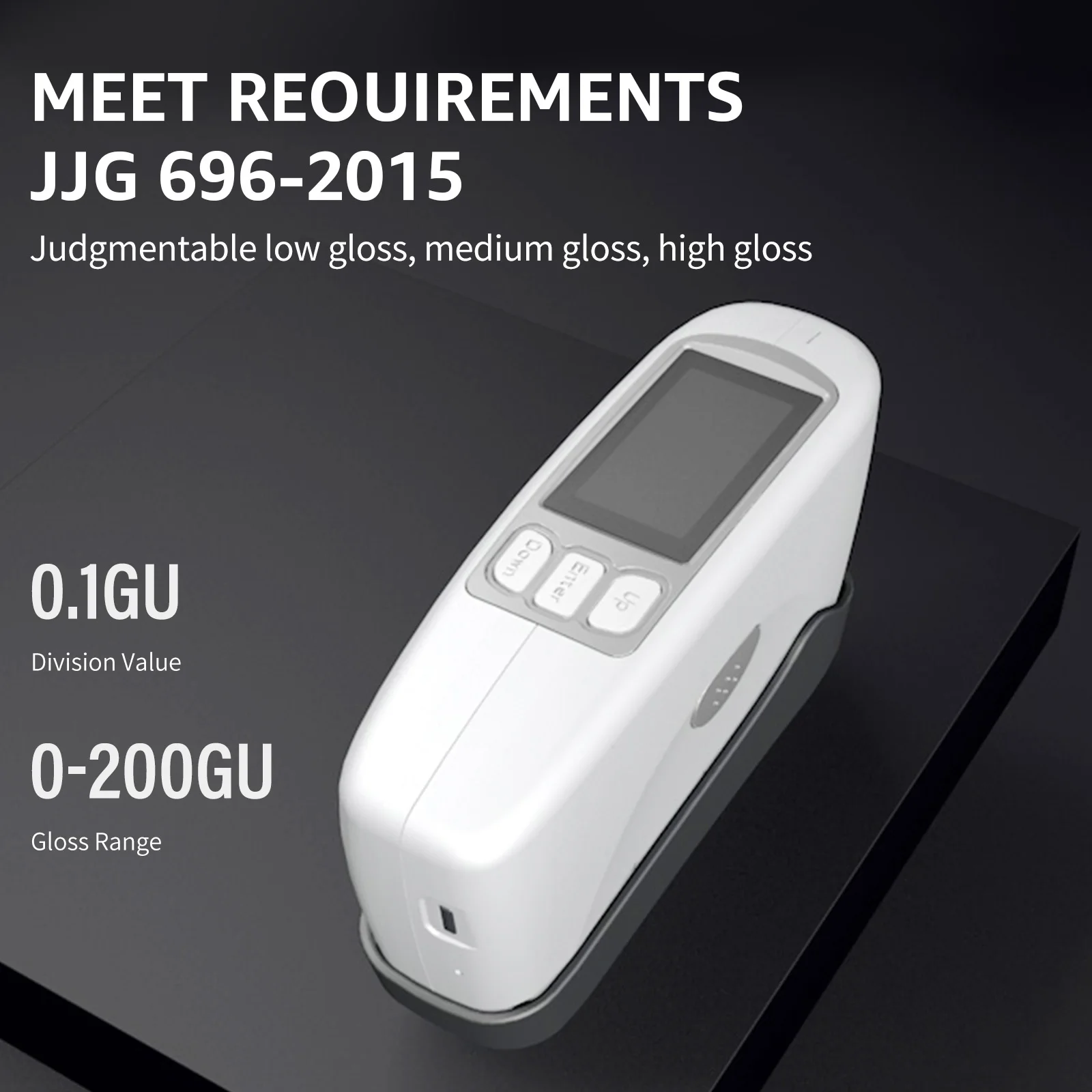 Gloss Meter 60 Angle 0-200GU Professional Lab Glossmeter With Calibration Tile and PC Analysis Type-C Charge