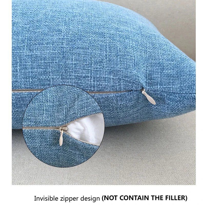 Cozy Linen Solid Sofa Cushion Cover - Elegant Home Office Throw Pillow Case