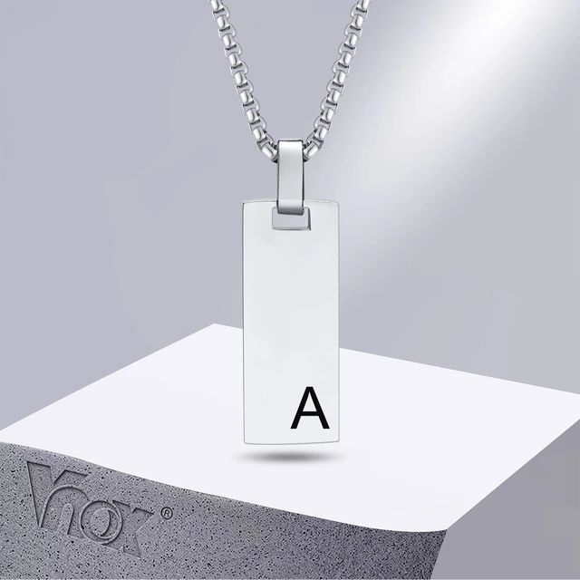 Men's Initial Necklace - Engraved Initial Chain For Men