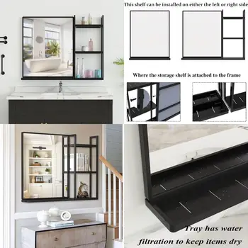 Black Metal Mirror Shelf 1