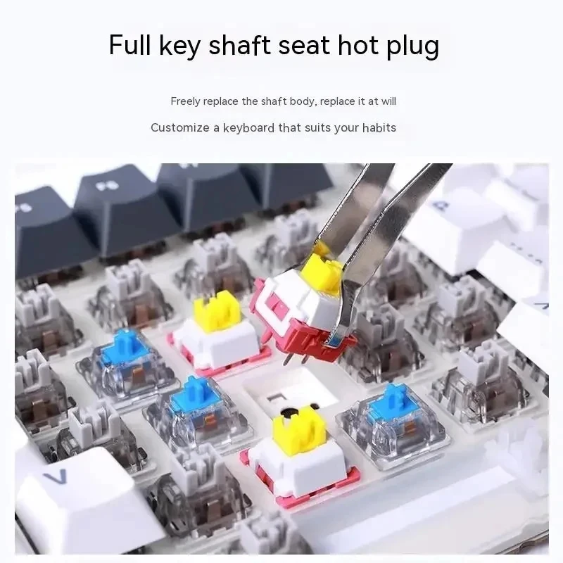 AULA F87 Pro Mechanical Keyboard 2.4g/Usb/Bluetooth Tri Mode Wireless 87 Key Original 5 Layer Silencing Filling Suitable For Gam