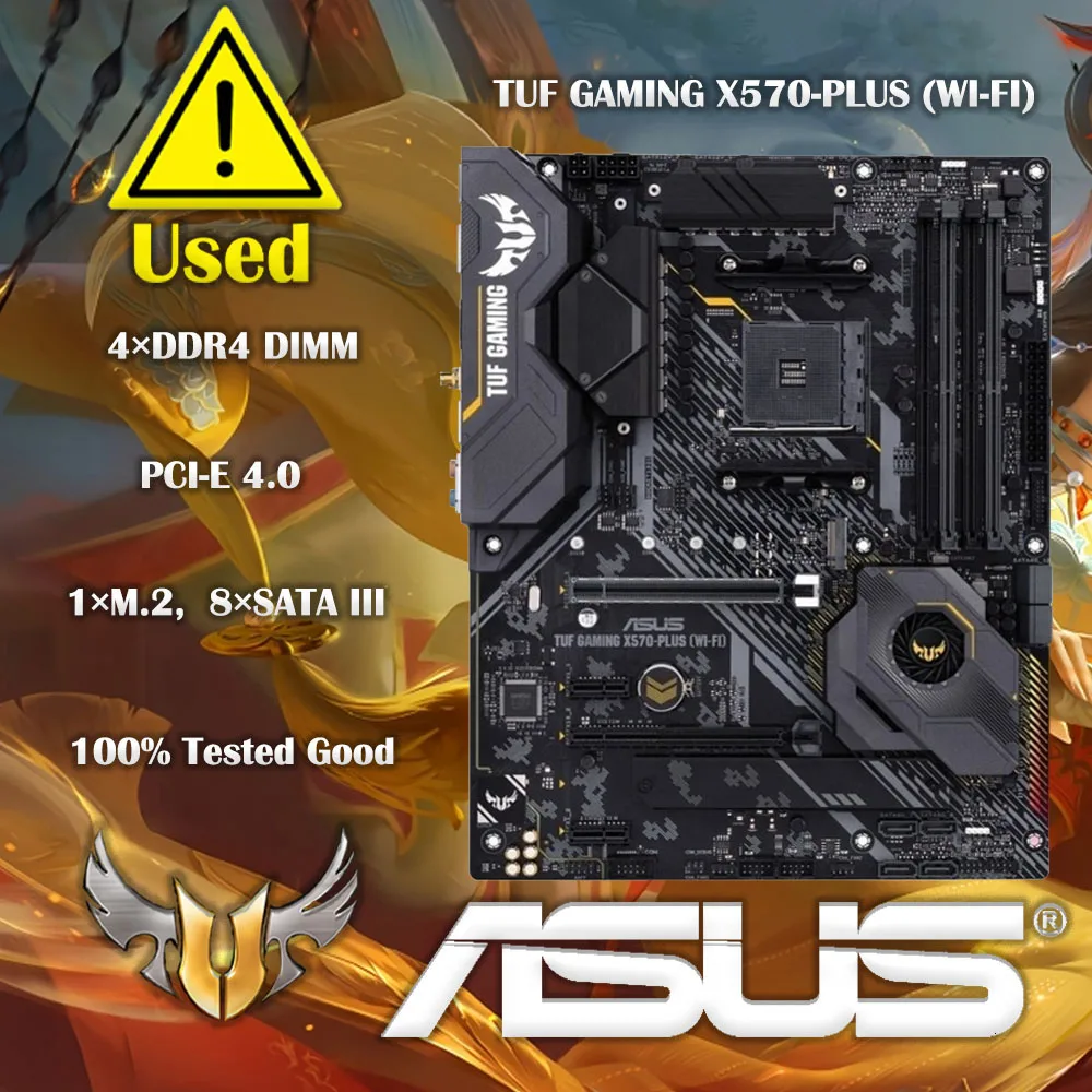 Asus Am4 Tuf Gaming X570-Plus (Wi-Fi) Am4 Per Scheda Madre Zen 3 Ryzen 5000 E 3A Generazione Ryzen Atx Con Pcie 4.0, Dual M.2