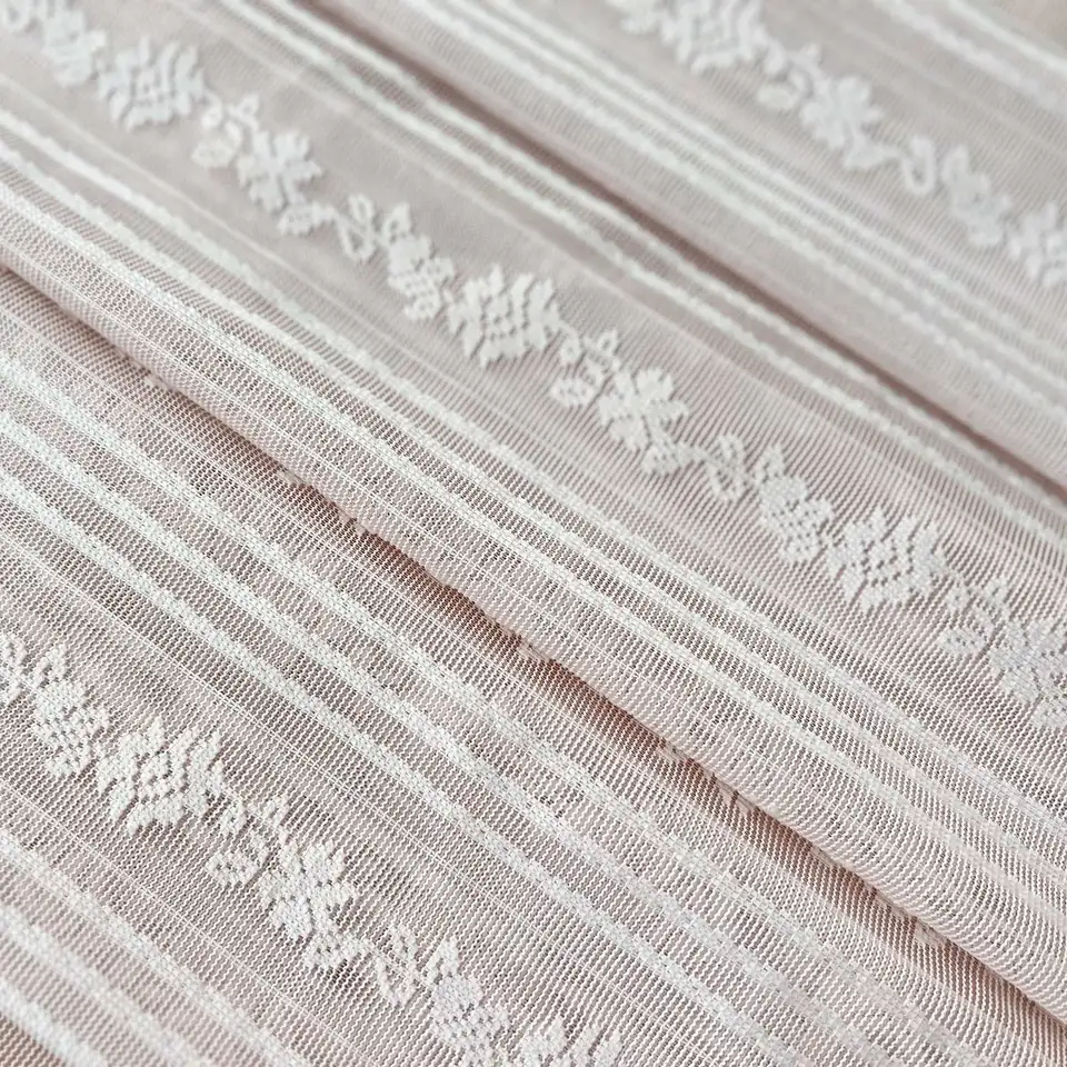 2 Tende In Pizzo Rosa Bujasso 137x160 Cm – Trasparenti Con Bordo Smerlato E Tasca Per Asta – Per Soggiorno E Camera