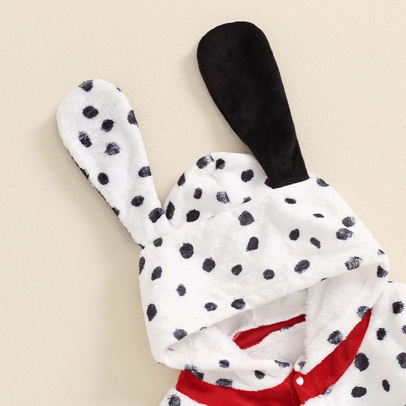 Unisex Baby Girls Boy Dalmatian Costume Halloween Costume Infant Hooded Long Sleeve Button Romper Jumpsuit Outfits 5