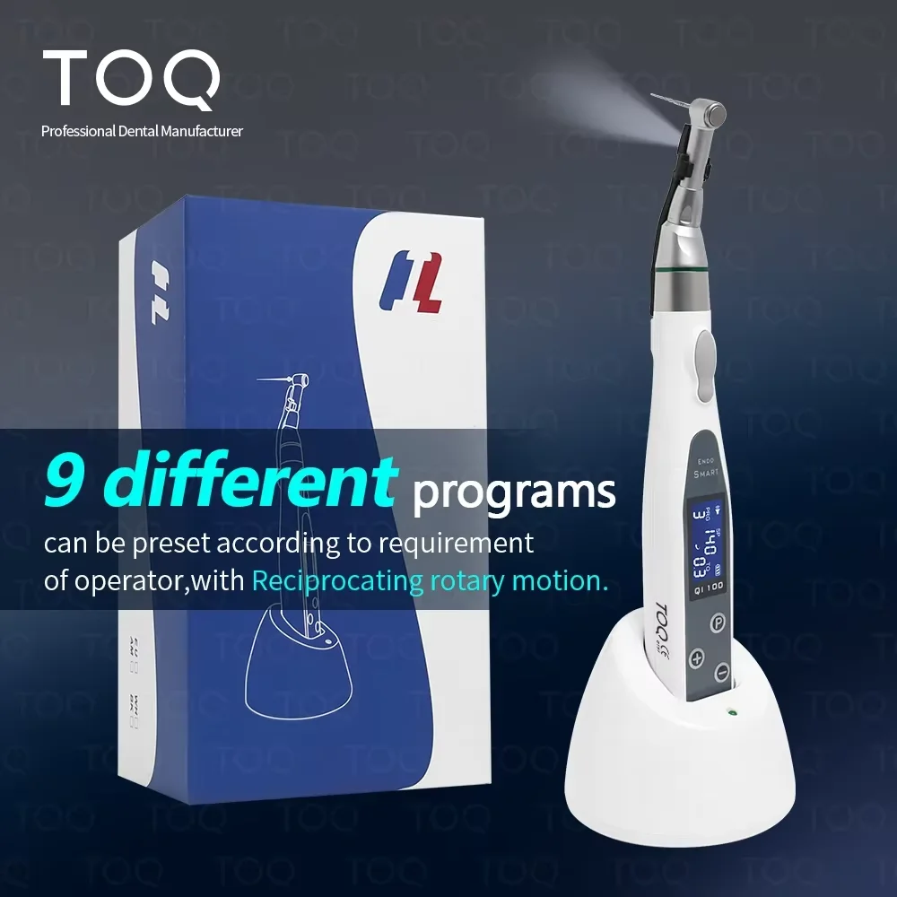 Dental Wireless Endo Motor with LED Lamp 16:1 Standard Contra Angle Low Speed Endodontic Instrument Root Canal Therapy Tool