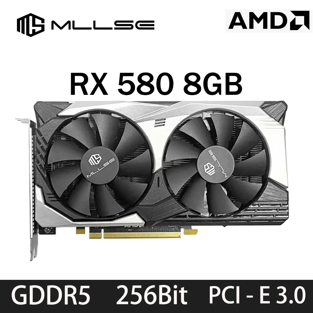 

MLLSE AMD RX580 8GB 2048SP Gaming Graphics Card Placa De Video GDDR5 256Bit PCI Express 3.0 ×16 8Pin Radeon GPU rx 580 Series