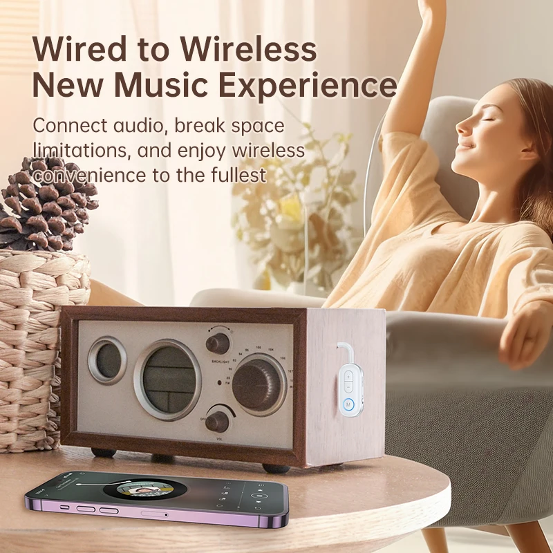 Dual-Function Bluetooth Audio Adapter with Built-In Microphone