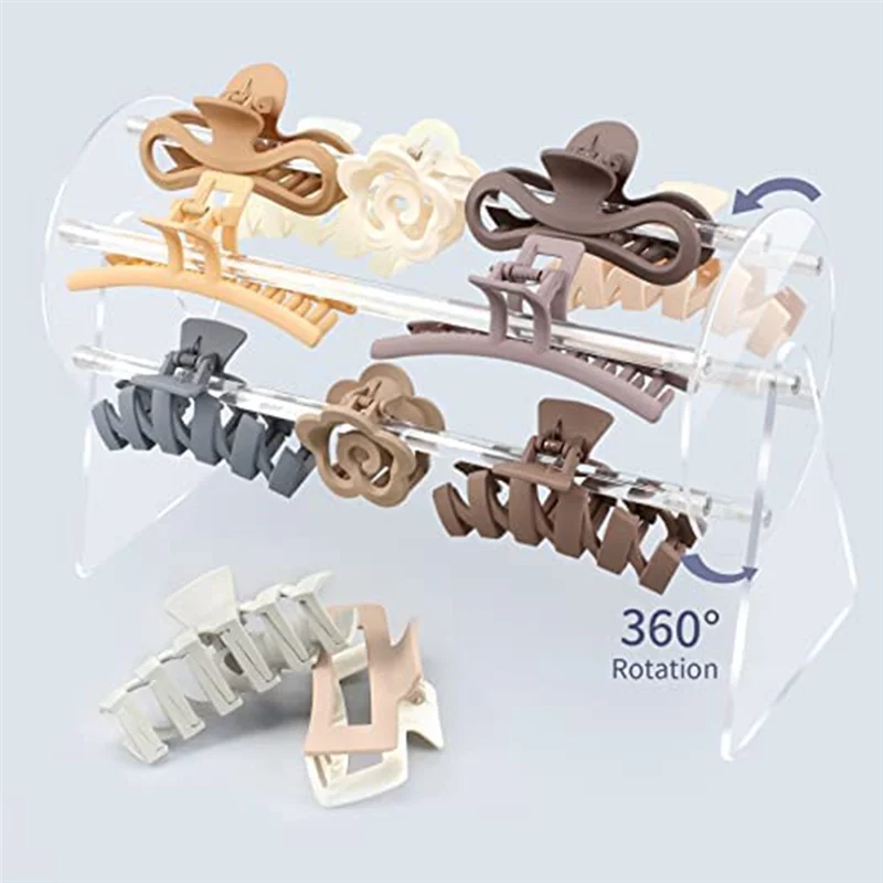 Acrylic Claw Clip Organizer Holder,360Degree Rotating Claw Clip Holder and Storage,Hair Clip Organizer Display for Women 6